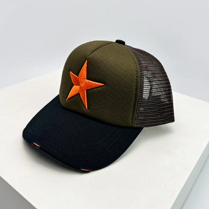 Broken Embroidered Five-pointed Star Baseball Hats