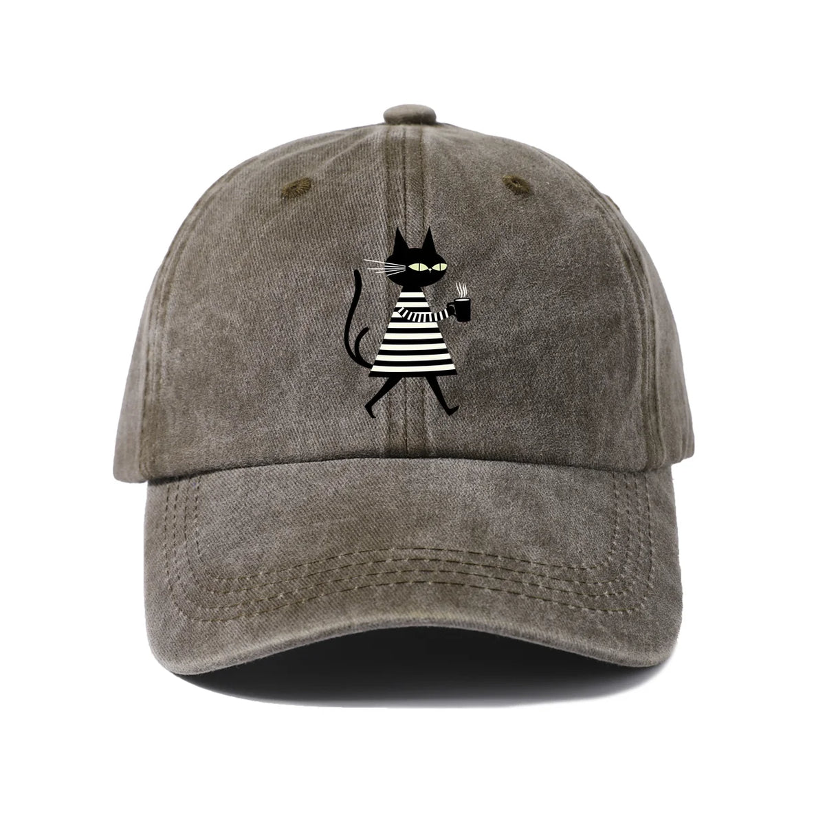Minimal Black Cat Baseball Cap