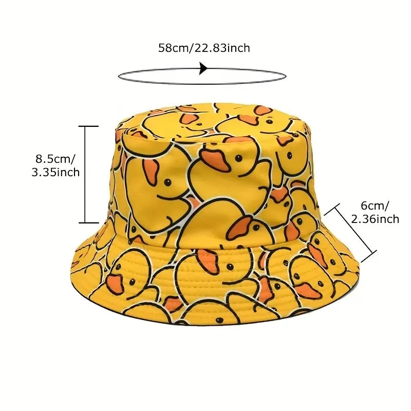 Cute Cartoon Duck Fisherman Hat Travel Beach Hat Lightweight Basin Hat
