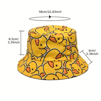 Cute Cartoon Duck Fisherman Hat Travel Beach Hat Lightweight Basin Hat