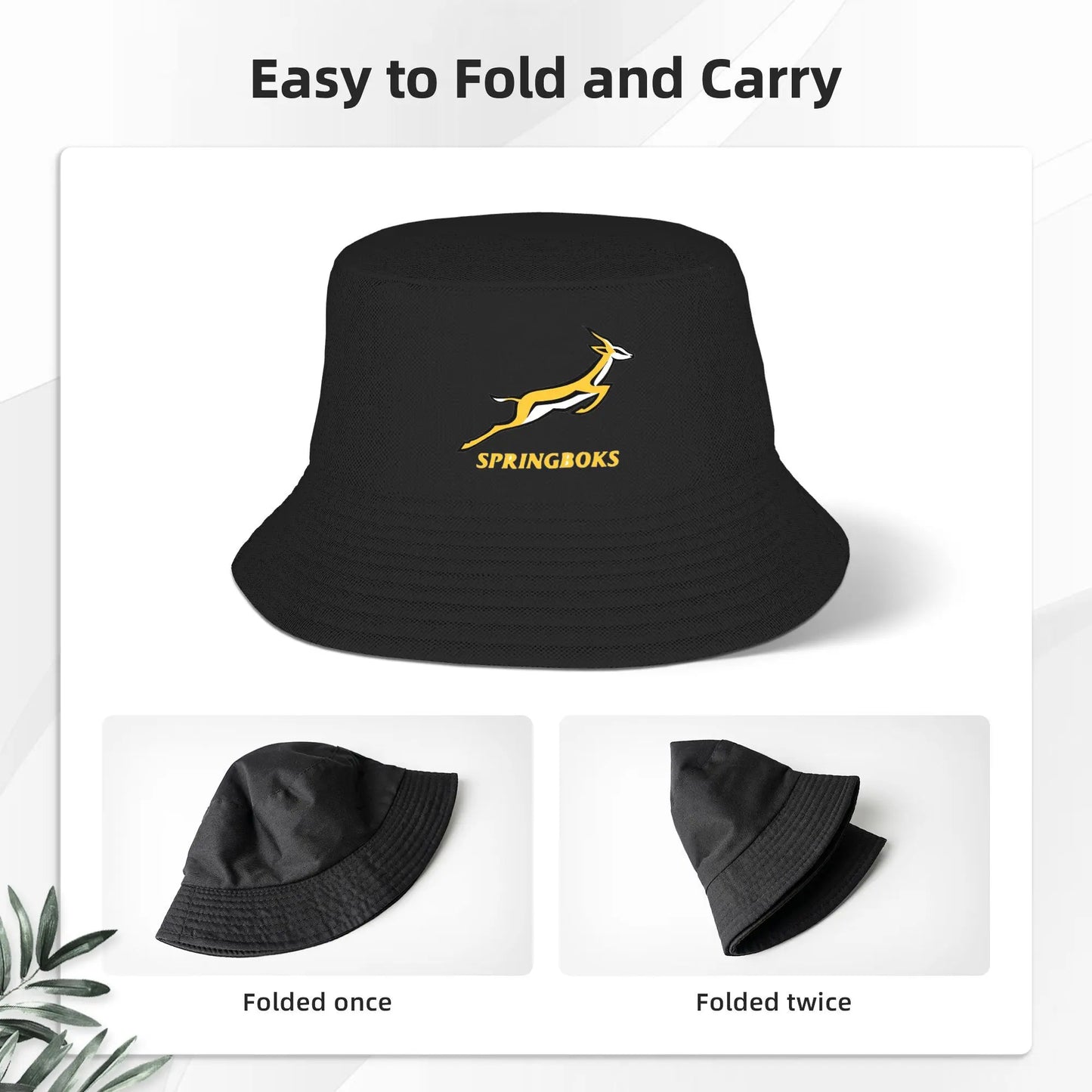 Springbok  Bucket Hat Panama Bob Hats Outdoor Hip Hop Reversible For Summer Beach