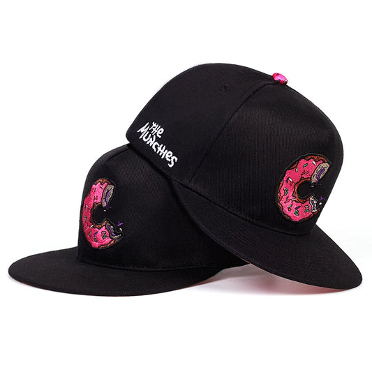 Unisex Doughnut Embroidery Hip-Hop Hats Snapback Caps Baseball Caps