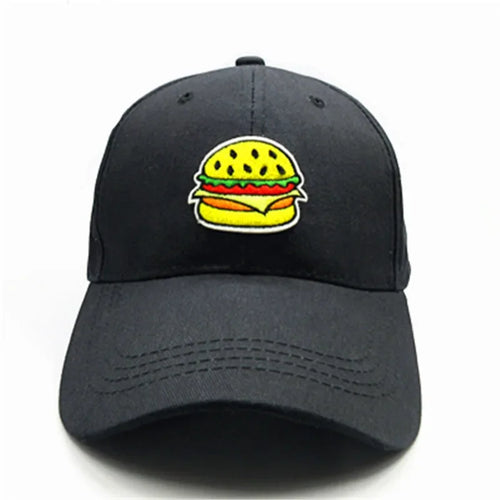 Four Seasons Cotton Hamburger Embroidery Baseball Cap Snapback Hats For Men Women