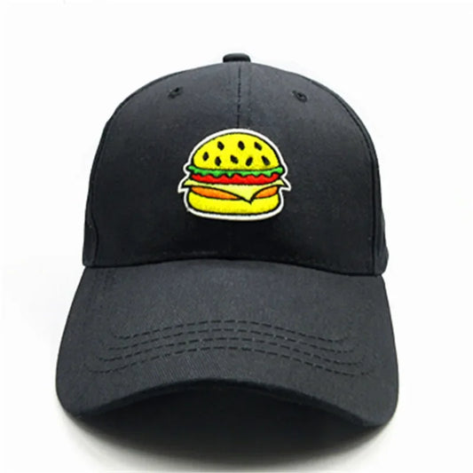Four Seasons Cotton Hamburger Embroidery Baseball Cap Snapback Hats For Men Women