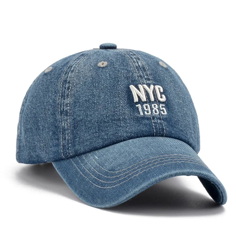 Denim Baseball Cap Men Women Embroidery Letter Jeans
