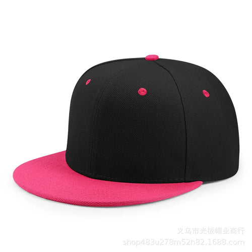 Unisex Hip Hop Solid Color Flat Brim Snapback Hats For Women