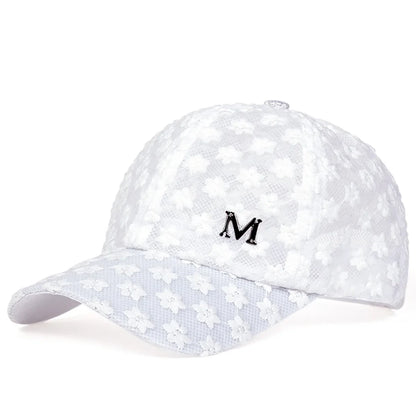 Unisex M Label Lace Breathable Baseball Net Caps Hip Hop Cap Spring Summer