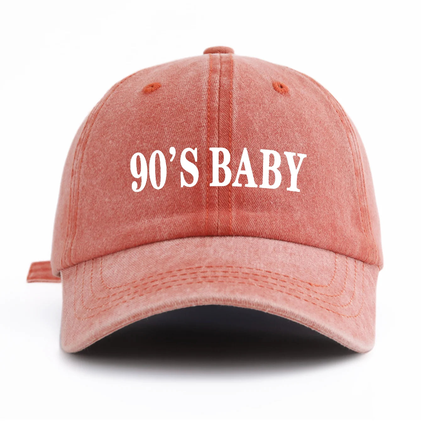 90'S BABY Print Washed Baseball Cap For Adults