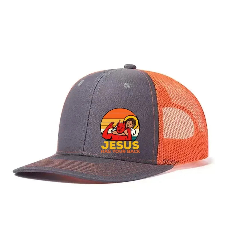 JESUS HAS YOUR BACK Printed Adjustable Baseball Cap