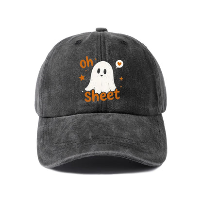Funny Oh Sheet Ghost Graphic Baseball Cap