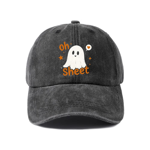 Funny Oh Sheet Ghost Graphic Baseball Cap