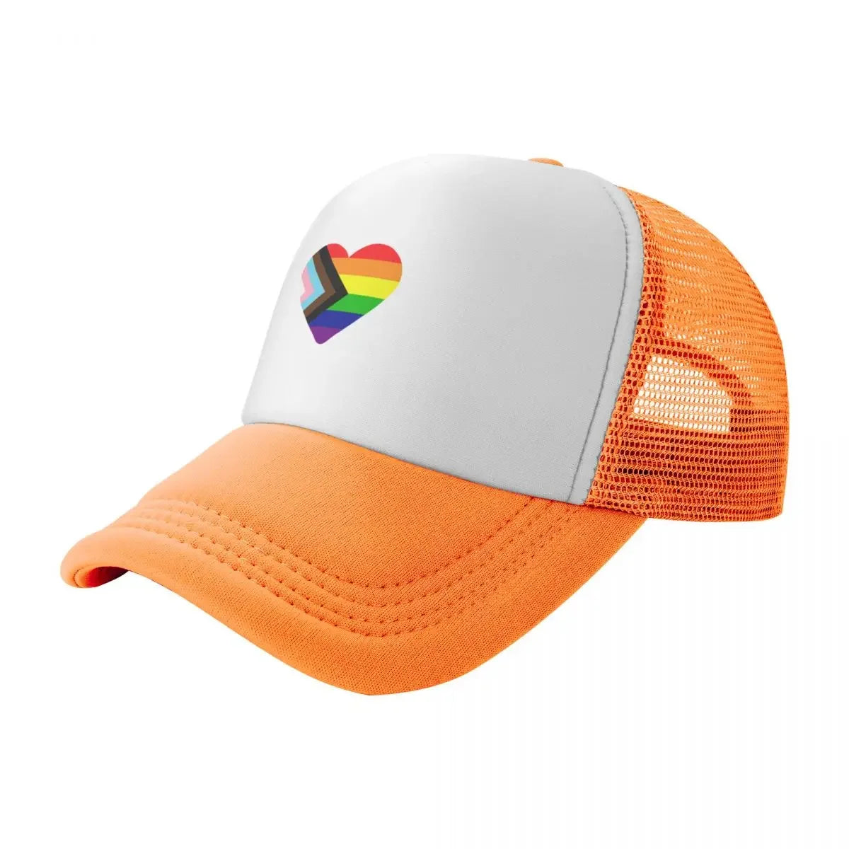 Progress Pride Flag Heart Baseball Cap