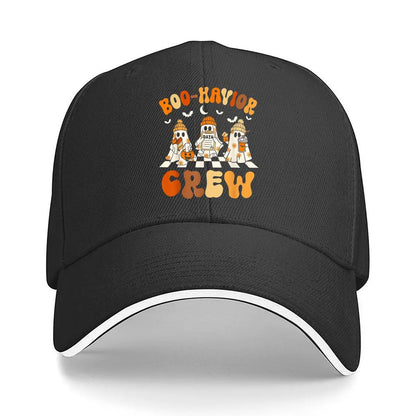 Halloween Ghost Boo-Havior Crew Sandwich Baseball Cap