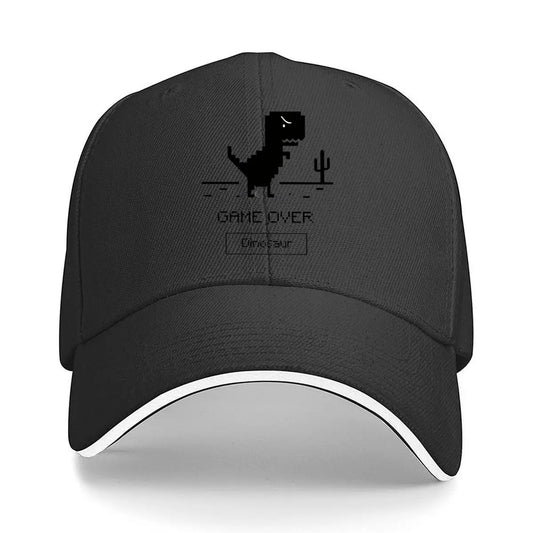 Game Over Dinosaur Pixel Art Desert Hip Hop Hat Baseball Cap