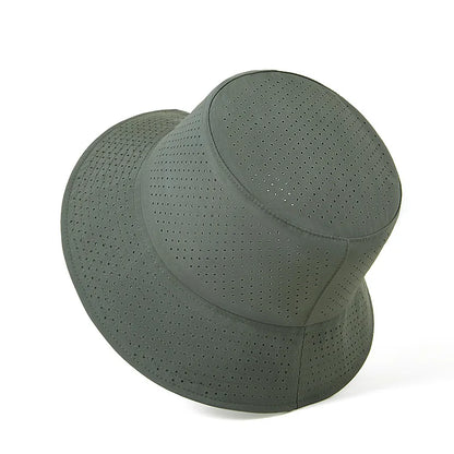 Summer Sun Hat Men Women Quick-drying Mesh Panama Cap Outdoor Flat Top Bucket Hat