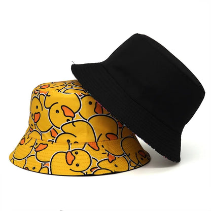 Cute Cartoon Duck Fisherman Hat Travel Beach Hat Lightweight Basin Hat