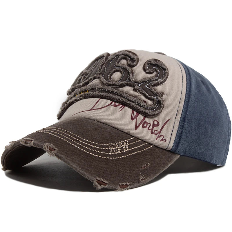 Fashion Vintage Washed Cotton Baseball Cap Men Digit 1962 Embroidery Snapback Spring Autumn Women