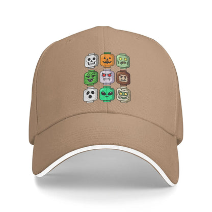 Halloween Building Brick Head Pumpkin Ghost Zombie Baseball Cap