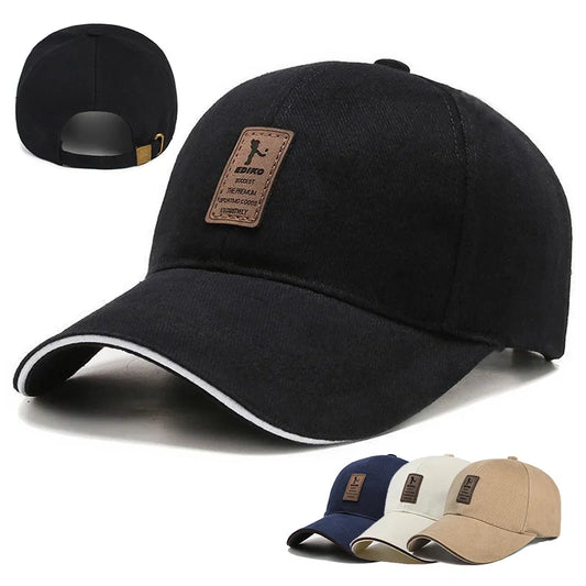 Fashion Leather Label Baseball Cap