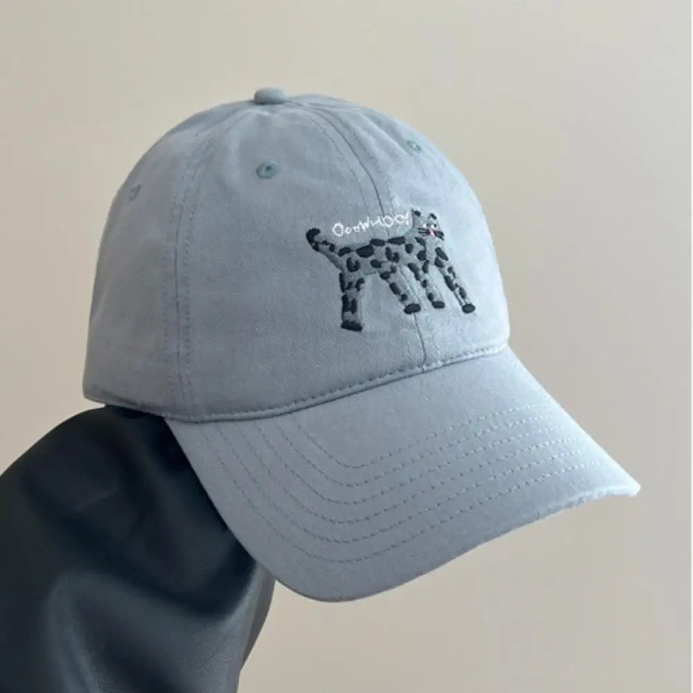 Cat Embroidered Cotton Mesh Baseball Cap
