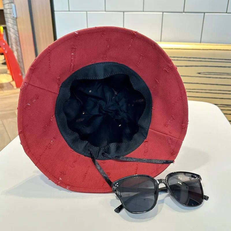 Bucket Hat With Glasses Women Spring Summer
