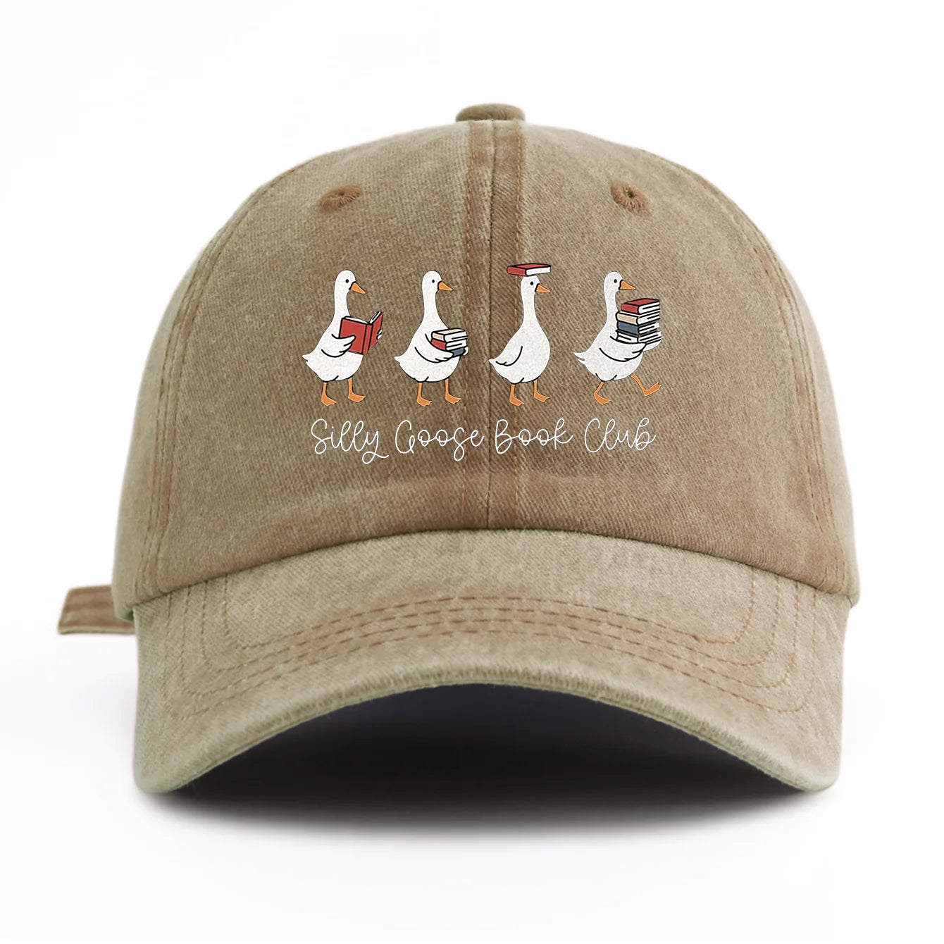 SILLY GOOSE Print Washed Baseball Cap For Adults