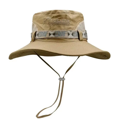 Summer Men Bucket Hat Wide Brim Panama Safari Hunting Hikingp