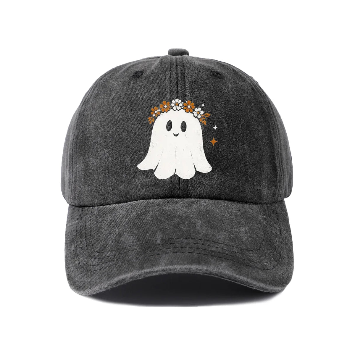 Floral Crown Ghost Graphic Baseball Cap