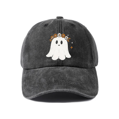 Floral Crown Ghost Graphic Baseball Cap