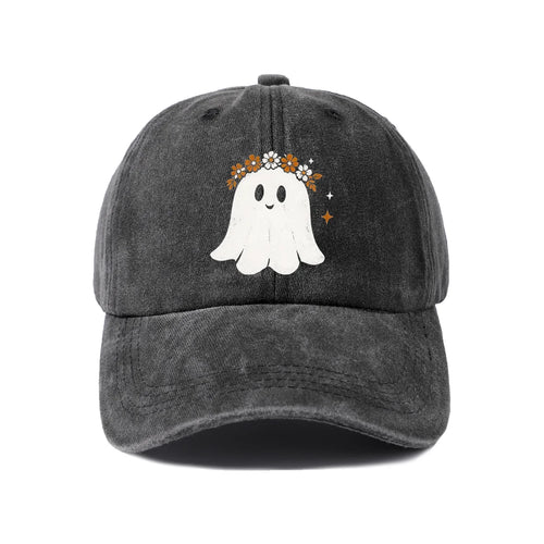 Floral Crown Ghost Graphic Baseball Cap