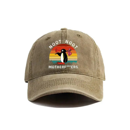 Noot Noot Pingu Distressed Baseball Cap Angry Pingu
