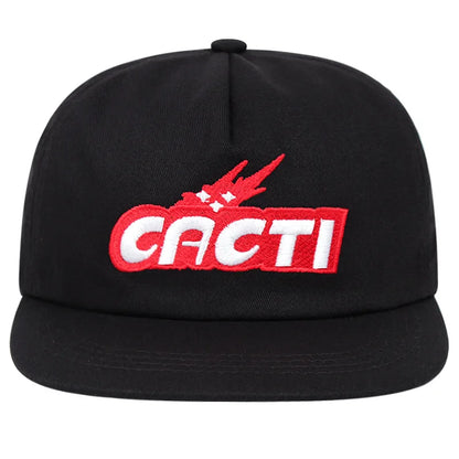 CACTI Letter Three-Dimensional Soft Top Flat Brim Snapback Cap