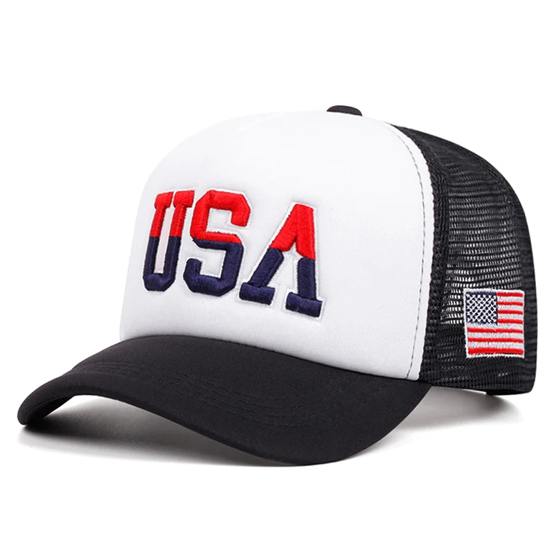 USA Side Embroidered American Flag Baseball Hat