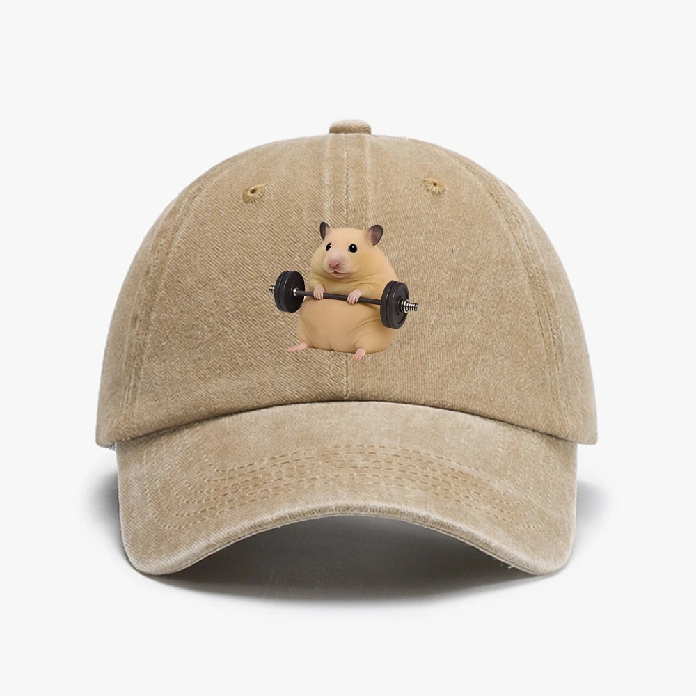 Weightlifting Hamster Baseball Cap