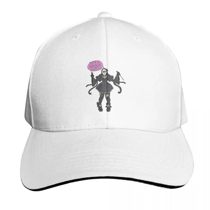 Girl Ghost Face Baseball Cap Adjustable Buckle Closure Moisture Wicking