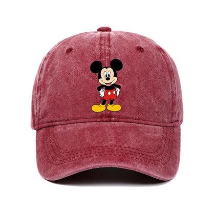 Retro Washed Mickey Mouse Print Baseball Cap