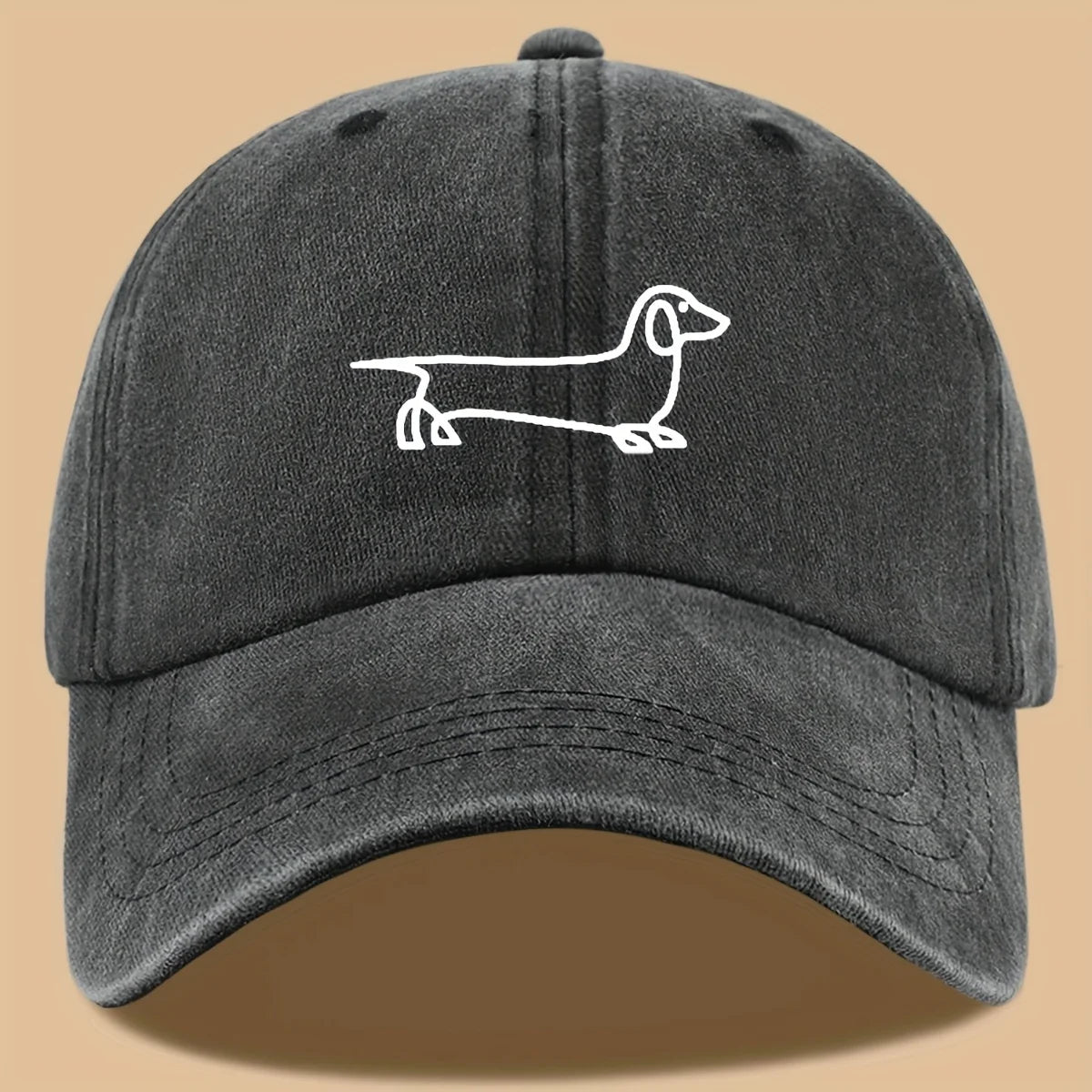 Simple Dog Print Baseball Cap, Versatile For Both Men And Women