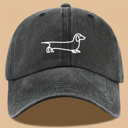 Simple Dog Print Baseball Cap, Versatile For Both Men And Women