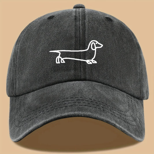 Simple Dog Print Baseball Cap, Versatile For Both Men And Women