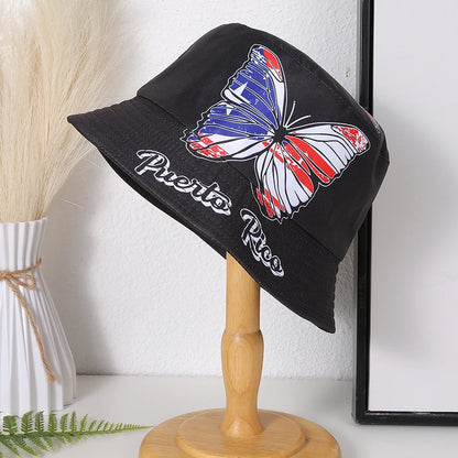 Fashion Trend Full Print Flower Butterfly Hat