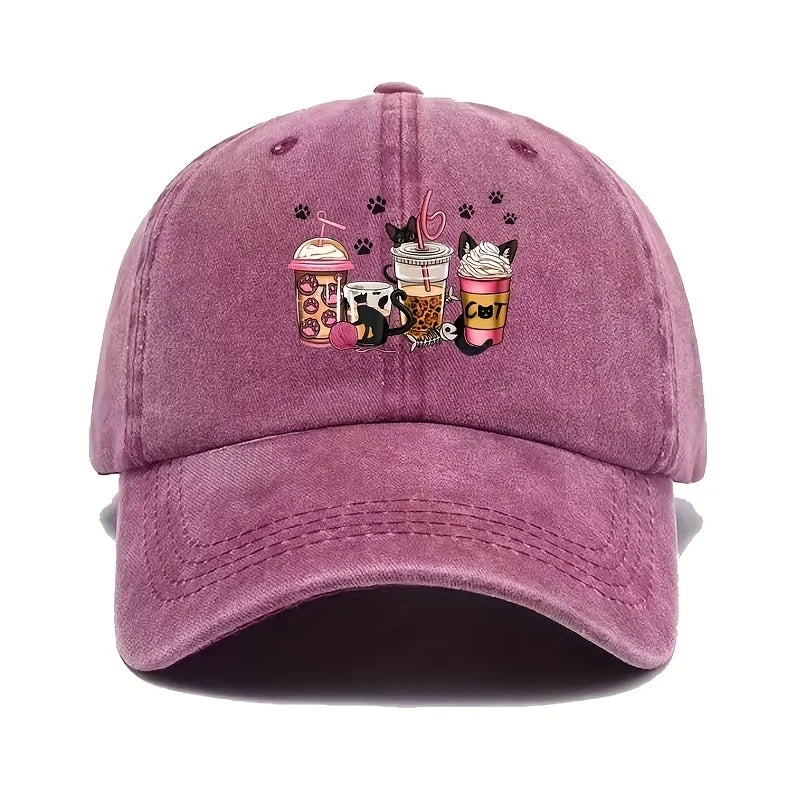 Cat & Paw Print Baseball Cap