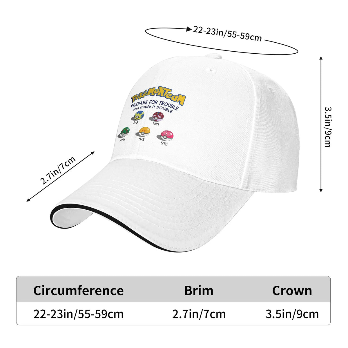 Baseball Cap Pokémon Team