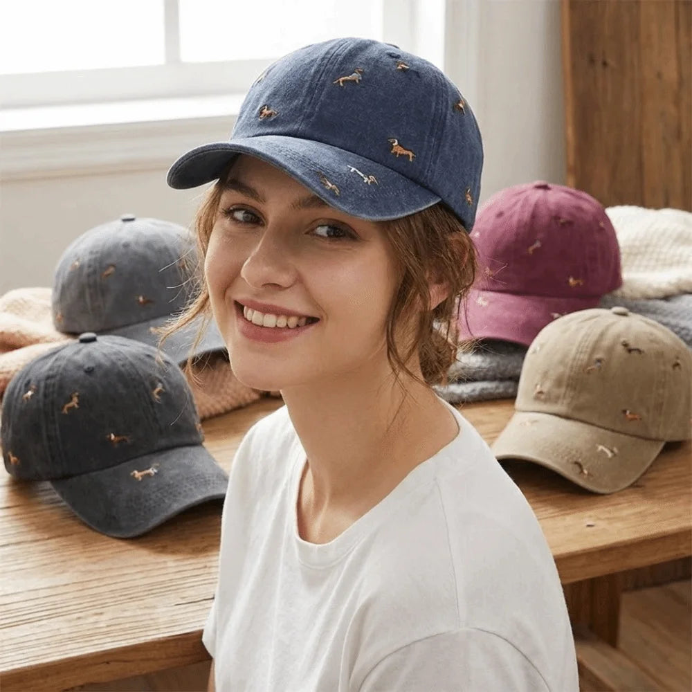 Fashion Punk Embroidery Puppy Cap Baseball Cap