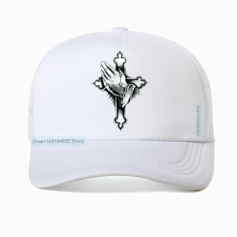 Christian Prayer Jesus Mesh Baseball Cap