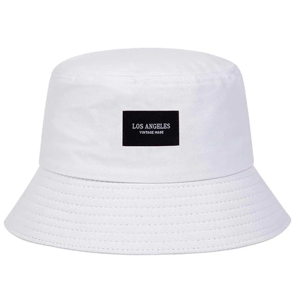 Unisex LOS ANGELES Letter Sticker Bucket Hats Fishermen Caps
