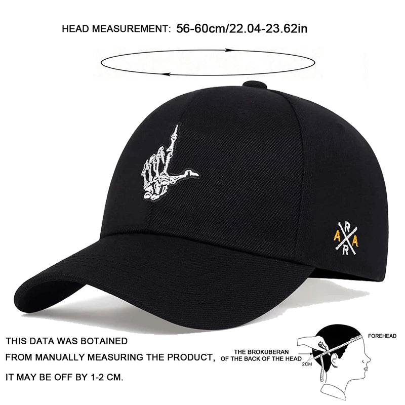 Unisex Skeleton Fingers Embroidery Baseball Caps