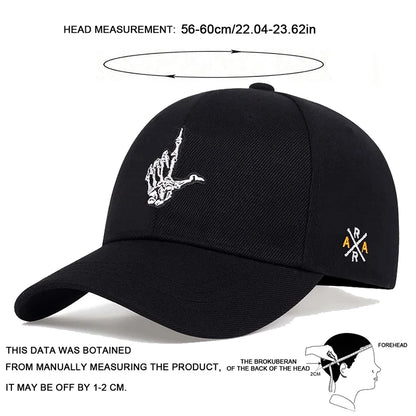 Unisex Skeleton Fingers Embroidery Baseball Caps