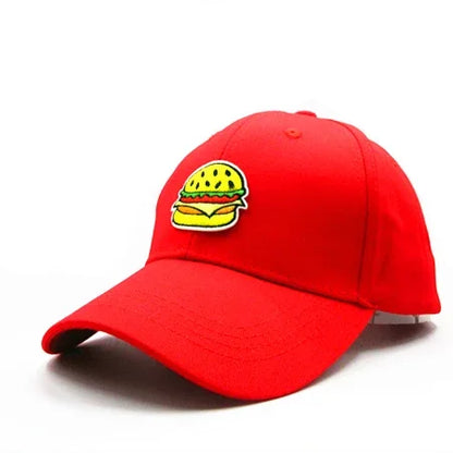 Four Seasons Cotton Hamburger Embroidery Baseball Cap Snapback Hats For Men Women