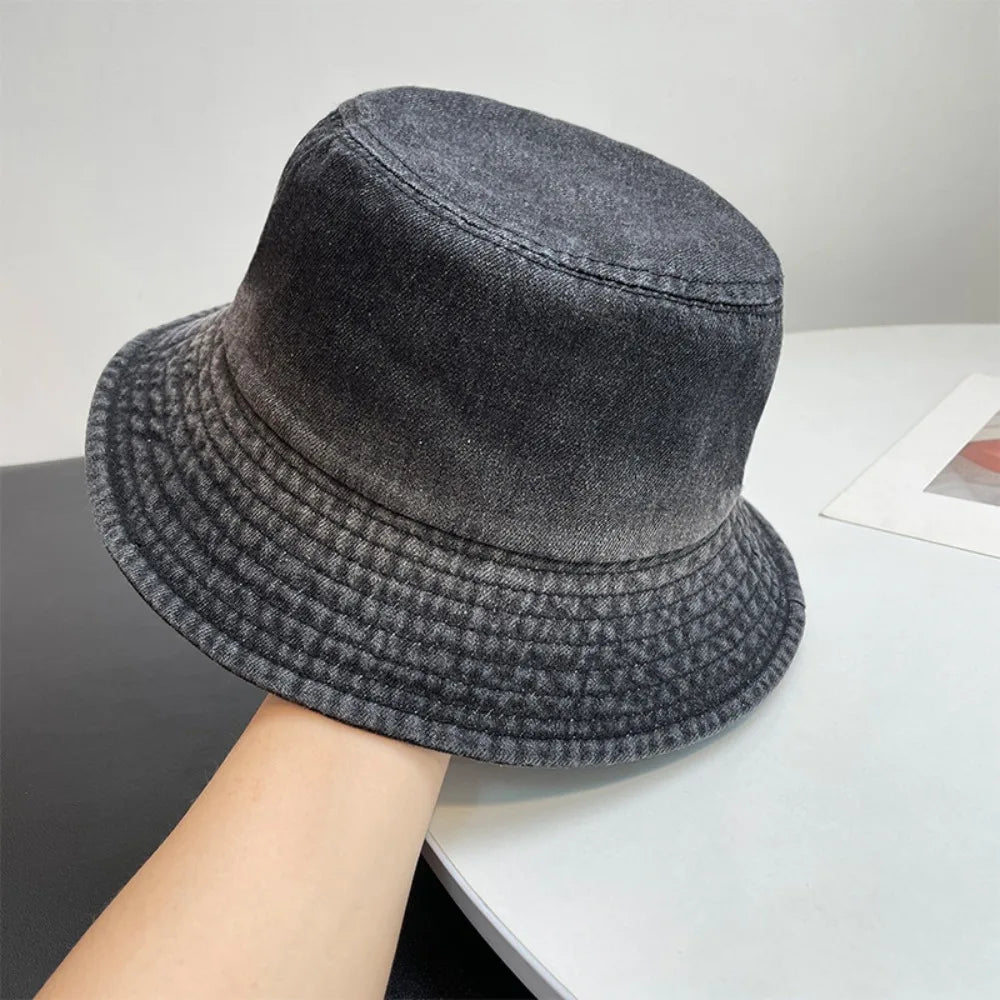 Unisex Cotton Bucket Hats Women Summer Sunscreen Panama Hat Men