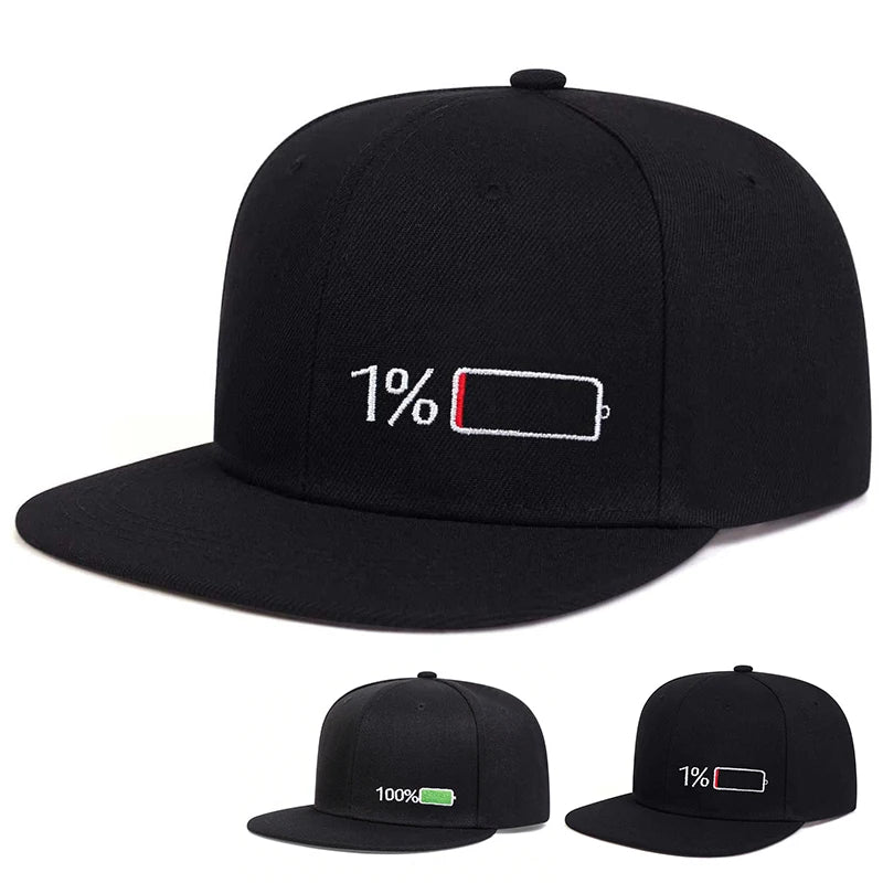 Unisex Battery Embroidery Hip-hop Hats Snapback Caps Baseball Caps Sunscreen Hat